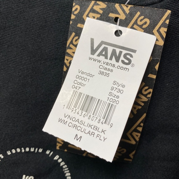 VANS Women's Circular Flying V Bf Black Hoodie Size VN0A5LIKBLK - Picture 5 of 5